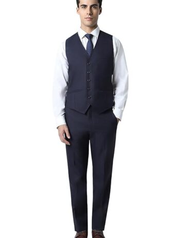 Van Heusen Men’s Polyester Blend Three Piece Suit-Dress Set